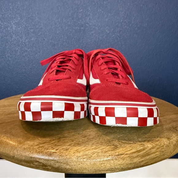 Vans Juniors Red and White Checkered Sneakers Youth 5.5/Women’s 7 - Picture 5 of 11